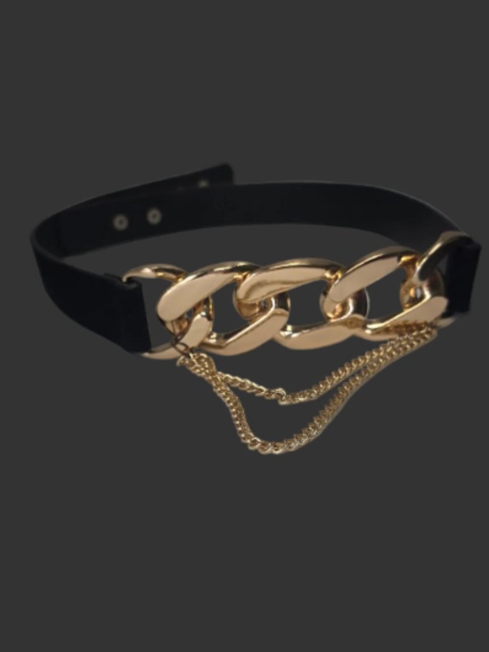 Black & Gold Chunky Chain Statement Belt